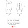 Корсет з підв'язками для панчіх Obsessive lovica corset S / M, Коасный, S/M