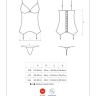 Корсет з підв'язками для панчіх Obsessive lovica corset S / M, Коасный, S/M