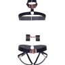Комплект атласних ременів для бондажу Leg Avenue Satin elastic harness Set, One size, Black