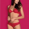 Комплект Obsessive ROUGEBELLE red underwire bra & panties  S/M