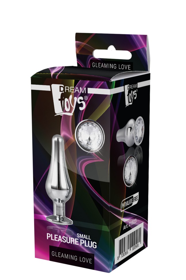 DT21823 анальна пробка конічної форми Dream Toys GLEAMING LOVE SILVER PLEASURE PLUG S