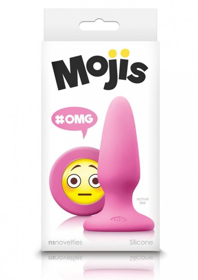 NS Novelties Mojis Plug #OMG Medium - средняя анальная пробка, 8х3,7 см (розовый)