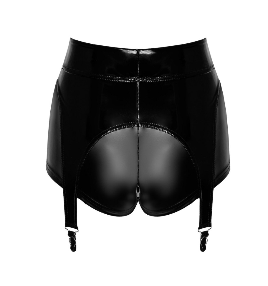 Шортики Noir Handmade F325 Glam suspender wetlook and vinyl shorts - XXL