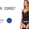 Корсет с пажами TONYA CORSET black L/XL - Passion Exclusive, трусики