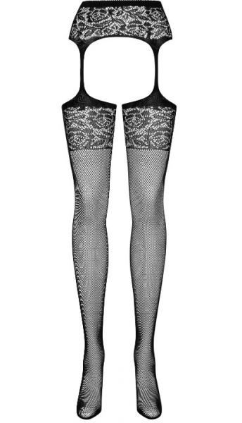 410886 панчохи з поясом S500 Garter stockings Obsessive Чорний S / M / L, Черный, S/M/L
