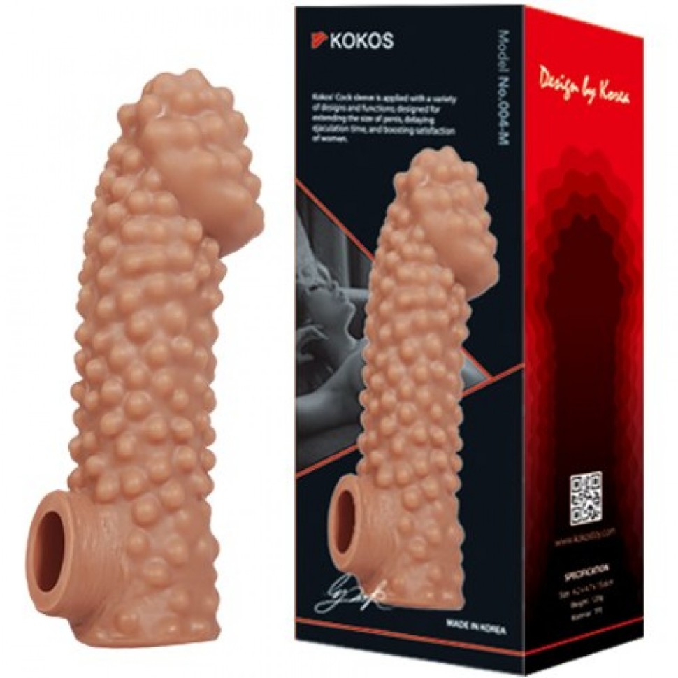 K45212 Насадка на пеніс з отвором для мошонки Kokos 15,6 см. CS 004-M
