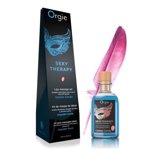 Orgie Lips Massage Kit Cotton Candy - массажное масло сахарная вата, 100 мл