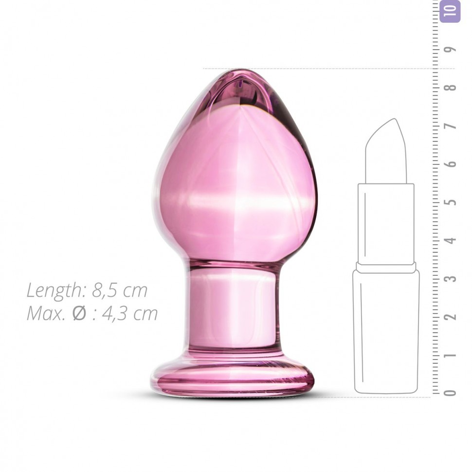 Рожева анальна пробка зі скла Gildo Pink Glass Buttplug