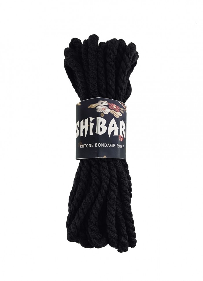 Бавовняна мотузка для шібарі Feral Feelings Shibari Rope, 8 м чорна