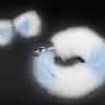 Пикантные штучки малая анальная пробка с хвостом и ушками, 7х2.8 см (голубой с белым)