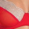 Комплект белья LORAINE SET red L/XL - Passion Exclusive: лиф, стринги, пояс для чулок