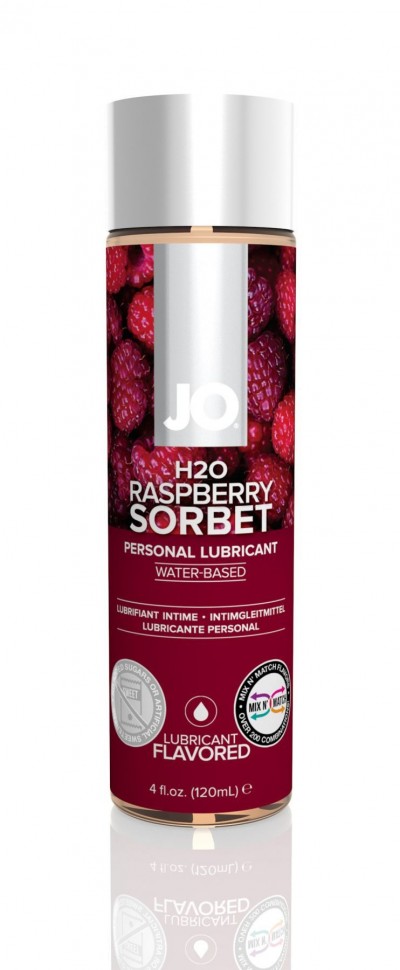 Смазка на водной основе System JO H2O - Raspberry Sorbet (120 мл) без сахара, растительный глицерин