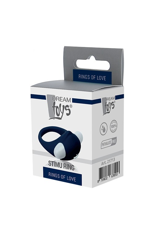Ерекційне кільце з вібрацією Dream Toys RINGS OF LOVE STIMU RING BLUE