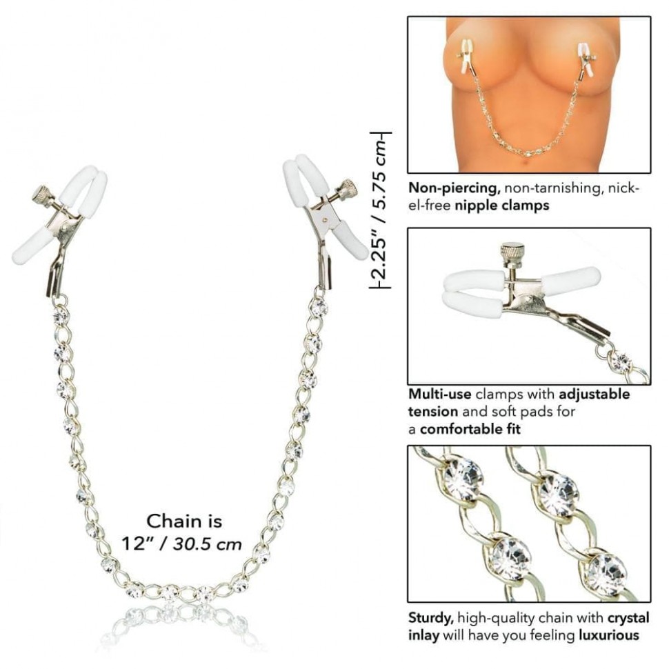 CalExotic Crystal Chain Nipple Clamps зажимы для сосков