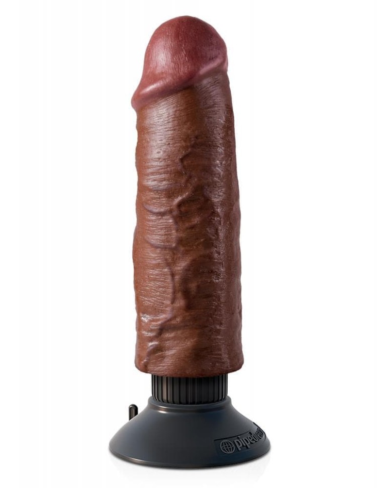 Вибратор Pipedream Vibrating King Cock 6, 15,4х4,8 см (коричневый)