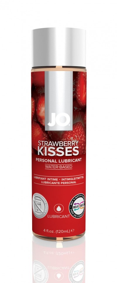 Смазка на водной основе System JO H2O - Strawberry Kiss (120 мл) без сахара, растительный глицерин