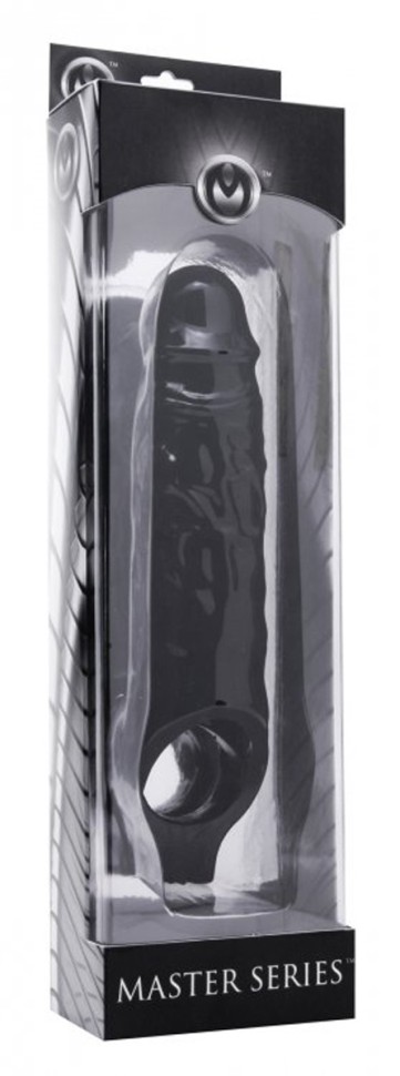 Насадка на пеніс, що подовжує Mamba Master Series, чорна, 23 х 4.6 см