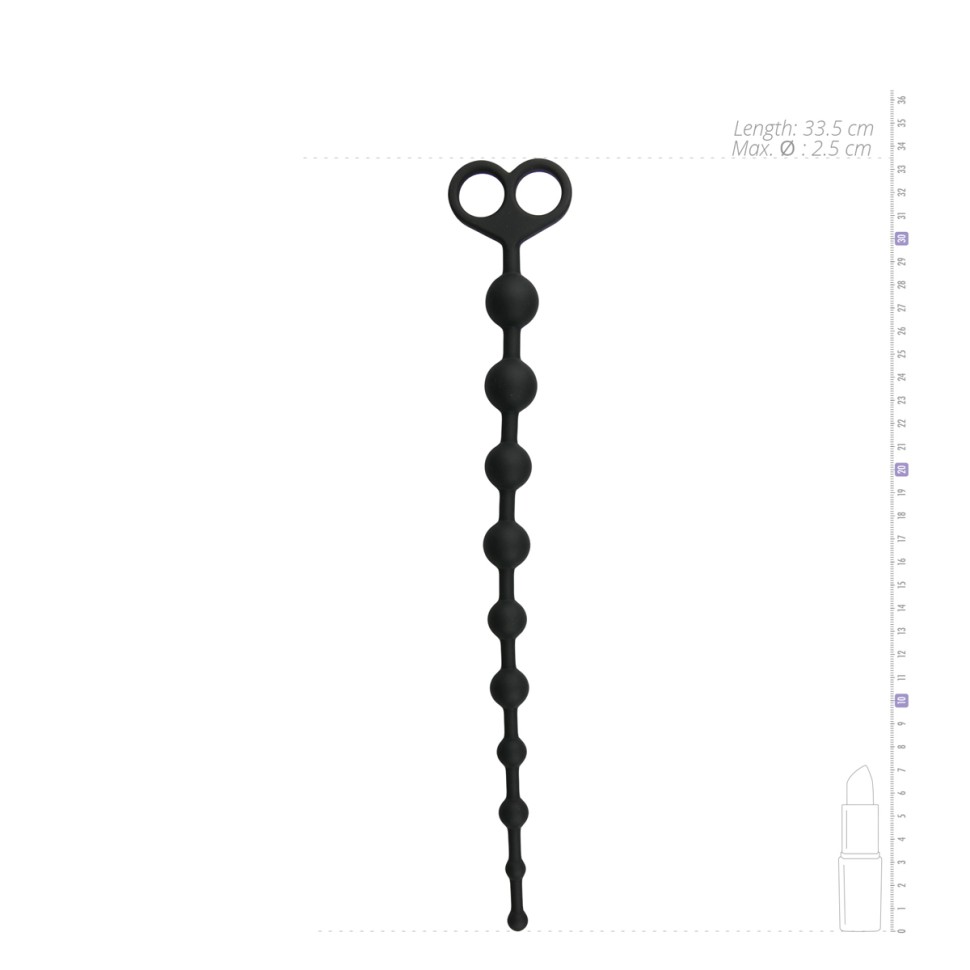 Анальні намисто Long Anal Beads чорні, 33.5 см x 2.5 см