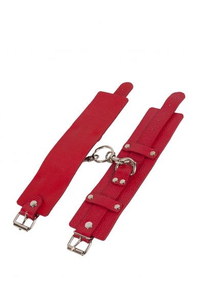 Наручники Leather Dominant Hand Cuffs, Red