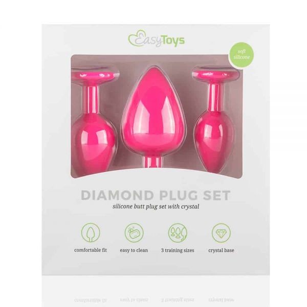 Набір анальних пробок Anal Diamond plug, Pink