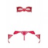Набор маска+наручники+стринги Obsessive Hetea 3 pcs set red S/M       