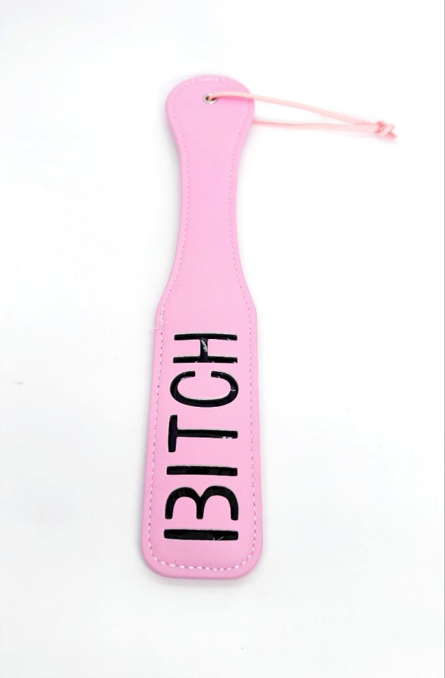 Шльопавка овальна з написом Bitch PADDLE, рожева, 31,5 см