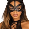 Маска кішки з екошкіри Leg Avenue Vegan leather studded cat mask Black