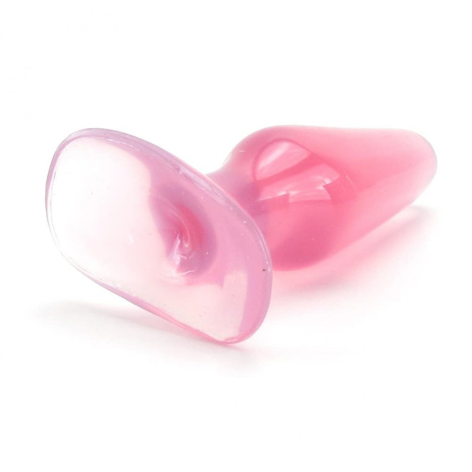 Анальная пробка Crystal Jellies Butt Plug Medium, 13х3,5 см (розовый)