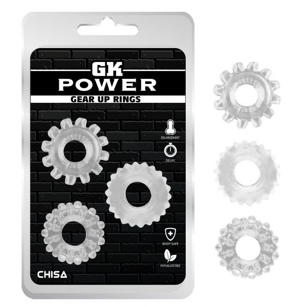 Набір кілець GK Power cock Rings 3 шт Set-Clear, Прозрачный, Універсальний