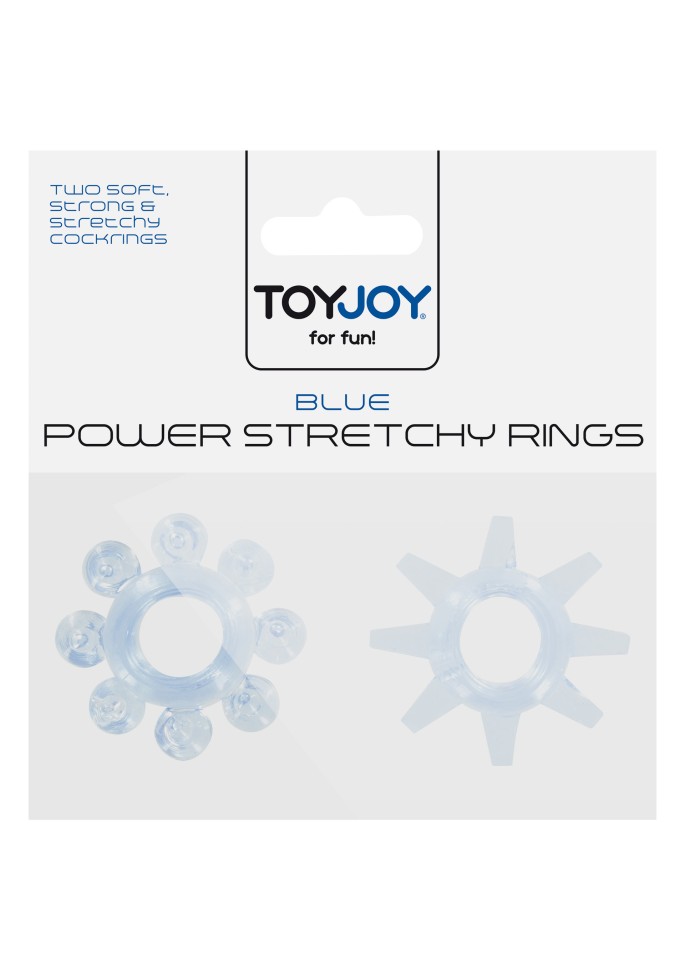 Набір з 2 шт кілець на пеніс Toy Joy - Power Stretchy Rings 2pcs Blue, 10459-BLUE