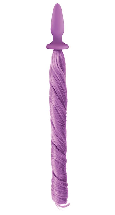 Анальная пробка с хвостиком единорога Unicorn Tails Pastel фиолетовый 