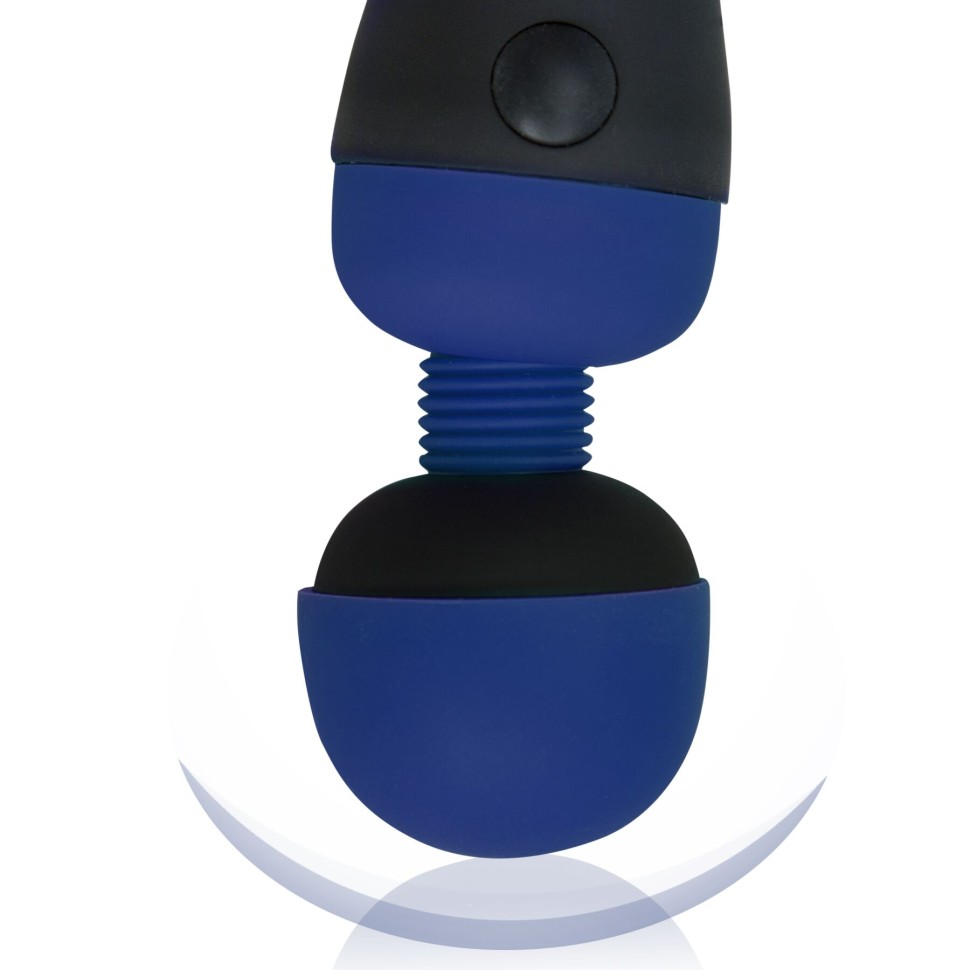 Вібромасажер PalmPower Recharge Blue, перезаряджуваний, гнучка головка, тревел-замок