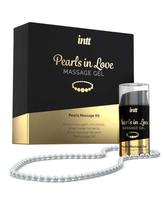 Intt Perls Love - набор для интимного массажа с жемчужным ожерельем, 15 мл