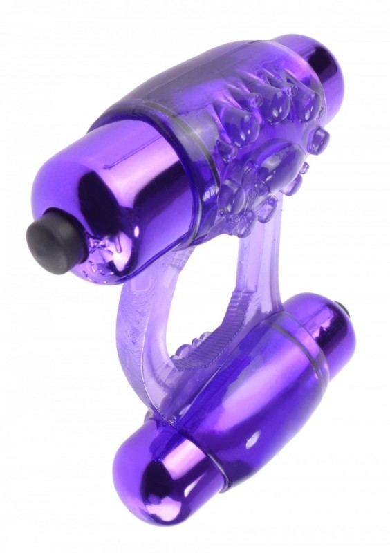 Эрекционное вибро-кольцо Duo Vibr Super Ring фиолетовый
