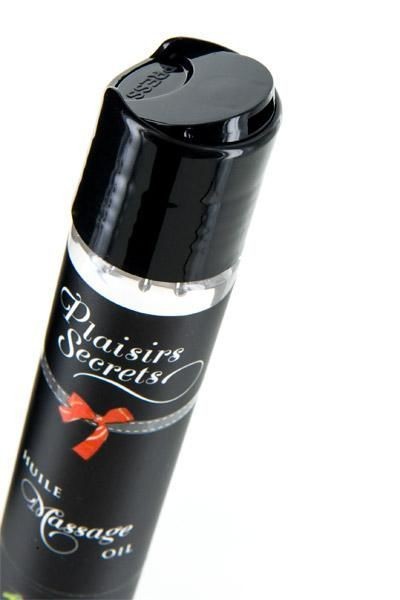 Масажна олія Plaisirs Secrets Strawberry (59 мл) з афродизіаками, їстівна, подарункова упаковка