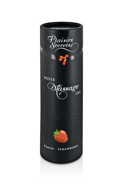 Массажное масло Plaisirs Secrets Strawberry (59 мл) с афродизиаками, съедобное, подарочная упаковка