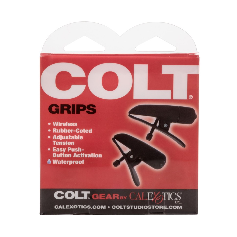 Затискачі на соски з вібрацією COLT Grips, чорні