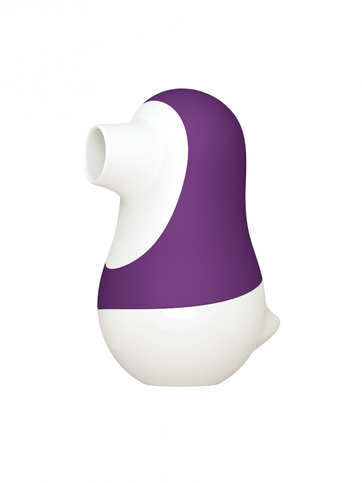 Мистер Факер Pinguino - 2в1 вакуумный стимулятор с подвижным язычком, 9.4x6.2 см (фиолетовый)