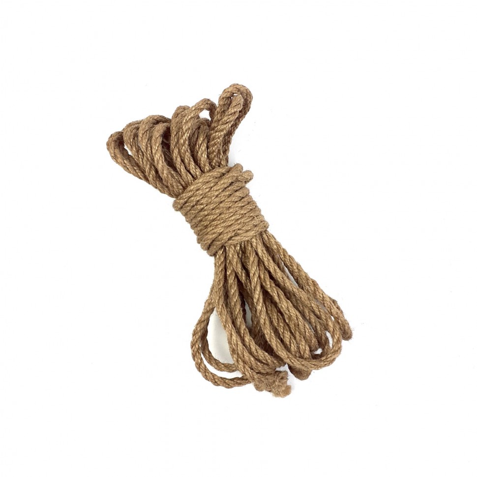 Джутова мотузка BDSM 8 метрів, 6 мм, натуральний колір
