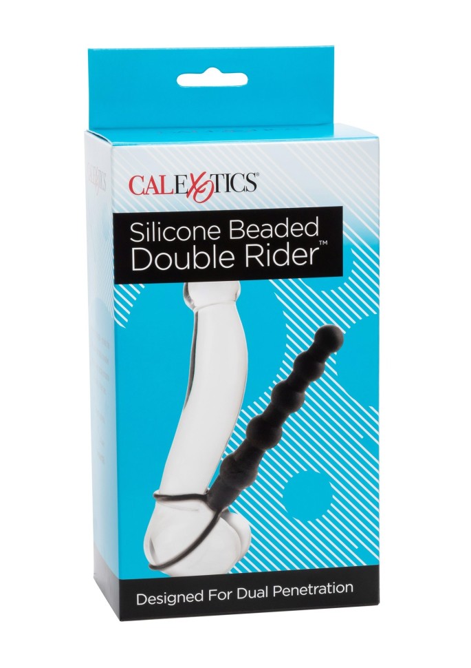 Насадка на член-ялинка з петлею на мошонку для подвійного проникнення Silicone Beaded Double Rider