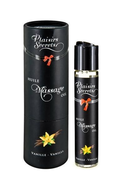Масажна олія Plaisirs Secrets Vanilla (59 мл) з афродизіаками, їстівна, подарункове паковання