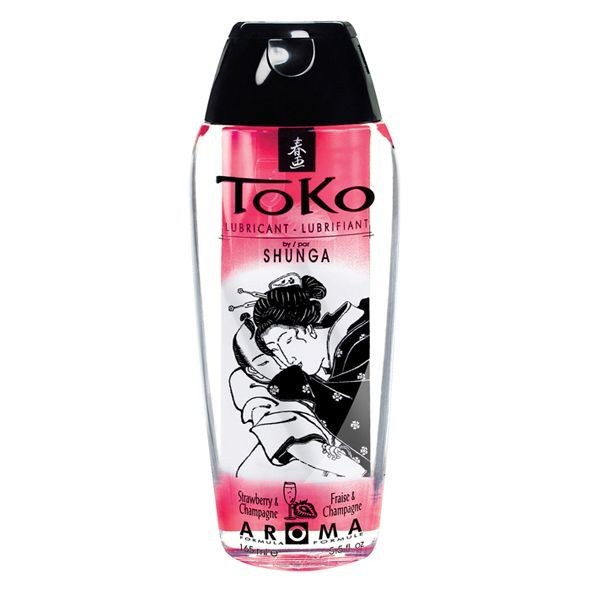 Лубрикант на водной основе Shunga Toko AROMA - Sparkling Strawberry Wine (165 мл), не содержит сахар