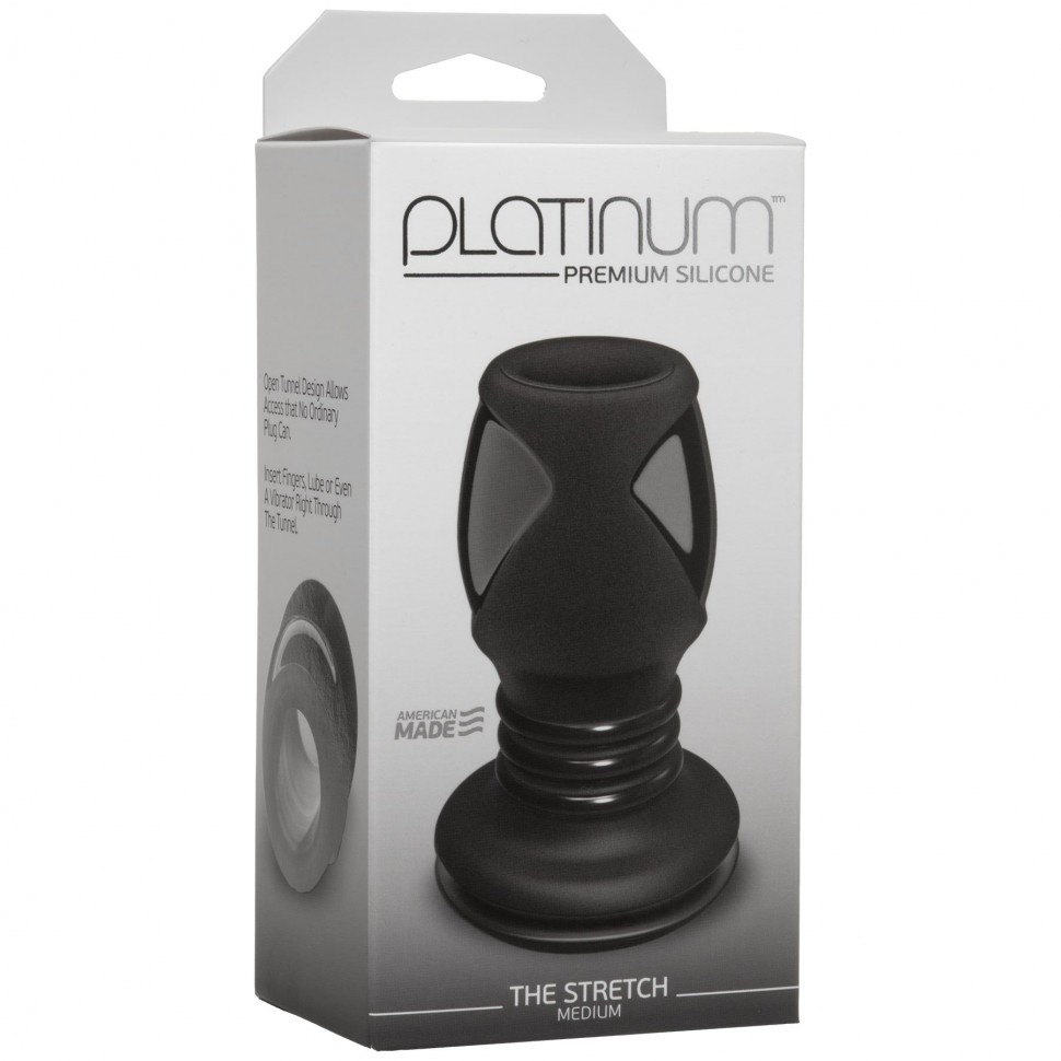 Анальний тунель Doc Johnson Platinum Premium Silicone — The Stretch — Medium — Black