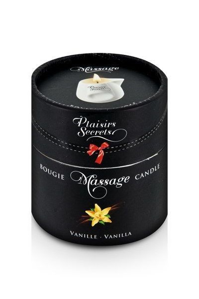 Масажна свічка Plaisirs Secrets Vanilla (80 мл) подарункове паковання, керамічний посуд