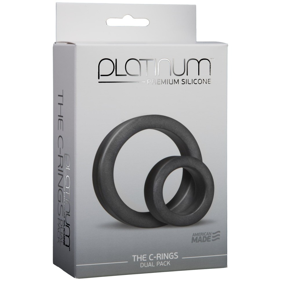 Набор эрекционных колец Doc Johnson Platinum Premium Silicone The C-Rings Charcoal (мятая упаковка)