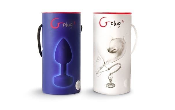Gvibe Gplug - Маленькая дизайнерская анальная пробка с вибрацией, 8х2.8 см (ярко-синий)