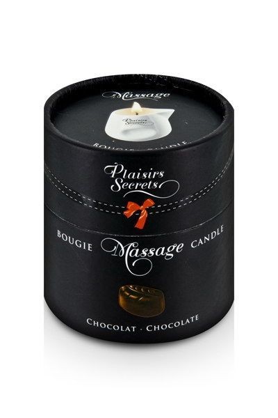 Масажна свічка Plaisirs Secrets Chocolate (80 мл) подарункова упаковка, керамічний посуд