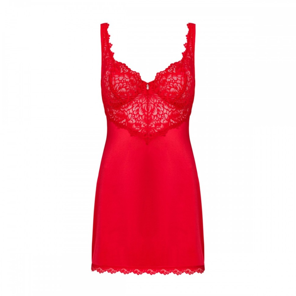 Сорочка сексуальна Obsessive Amor Cherris, червона, розмір S/M