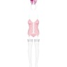 Еротичний костюм зайчика Obsessive Bunny suit 4 pcs costume pink L/XL, рожевий, топ з підв’язками, т