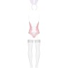 Еротичний костюм зайчика Obsessive Bunny suit 4 pcs costume pink L/XL, рожевий, топ з підв’язками, т